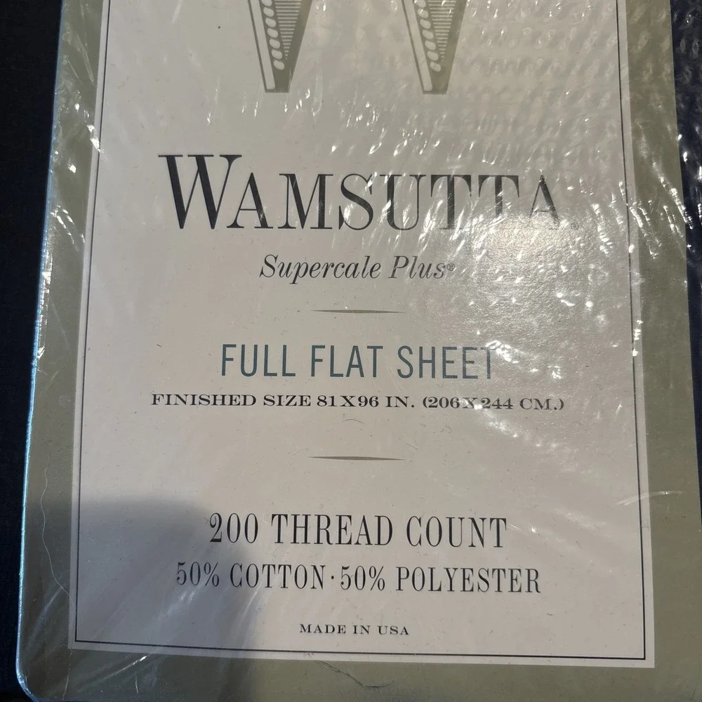 2 Wamsutta Supercale Plus Full Flat Sheets Indigo 200 TC Vintage Made in USA